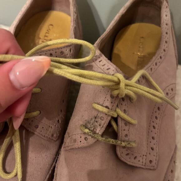 Cole Haan Oxford shoes, Suede Beige Yellow Lace Up, size 8.5 - Picture 4 of 9